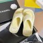 Chanel Lambskin Thong Beach Sandals Mules Light Yellow 2022