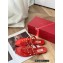 Valentino Rockstud Flat Rubber Thong Slide Sandals Red
