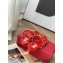 Valentino Rockstud Flat Rubber Thong Slide Sandals Red
