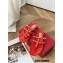 Valentino Rockstud Flat Rubber Thong Slide Sandals Red