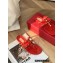 Valentino Rockstud Flat Rubber Thong Slide Sandals Red