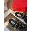 Valentino Rockstud Flat Rubber Thong Slide Sandals Black