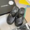 Chanel Fabric Cross Beach Sandals Mules G38864 Black 2022