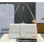 Jacquemus Leather Le Bambino Long Envelope Shoulder Bag White