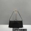 Jacquemus Leather Le Bambino Long Envelope Shoulder Bag Black