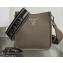 Prada Leather mini shoulder Bag 1BH191 Gray 2022