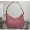 Prada Saffiano leather Mini Hobo Bag 1BC204 Pink 2022