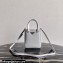 Prada Small brushed leather tote Bag 1BA331 Light Gray 2022