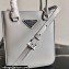 Prada Small brushed leather tote Bag 1BA331 Light Gray 2022