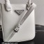 Prada Small brushed leather tote Bag 1BA331 White 2022