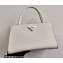 Prada brushed leather handbag 1BA327 White 2022
