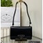 Prada Emblème brushed leather shoulder Bag 1BD321 Black 2022