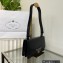 Prada Emblème brushed leather shoulder Bag 1BD321 Black 2022
