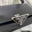 Prada Emblème brushed leather shoulder Bag 1BD321 Black 2022