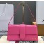 Jacquemus Leather Le Bambino Long Envelope Shoulder Bag Fuchsia