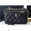 Chanel Vanity Case Bag with Chain AP2625 in Original Quality Grained Calfskin Black 2022