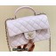 Chanel Mini Flap Bag with Top Handle AS2431 in Original Quality Lambskin Cherry Pink 2022