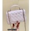 Chanel Mini Flap Bag with Top Handle AS2431 in Original Quality Lambskin Cherry Pink 2022
