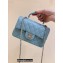 Chanel Mini Flap Bag with Top Handle AS2431 in Original Quality Lambskin Baby Blue 2022
