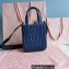 Miu Miu Matelassé denim handbag 5BA220 Blue