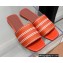 Loro Piana The Suitcase Stripe Flat Sandals Orange 2022
