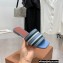 Loro Piana The Suitcase Stripe Flat Sandals Blue 2022