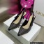 Dior Heel 6.5cm J'Adior Slingback Pumps in Cotton Embroidery with Thread and Strass Black 2022