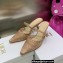 Dior Heel 6.5cm Cotton Embroidery with Thread and Strass Capture Mules Nude Pink 2022