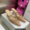 Dior Heel 6.5cm Cotton Embroidery with Thread and Strass Capture Mules Nude Pink 2022