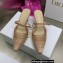 Dior Heel 6.5cm Cotton Embroidery with Thread and Strass Capture Mules Nude Pink 2022