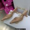 Dior Heel 6.5cm Cotton Embroidery with Thread and Strass Capture Mules Nude Pink 2022