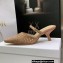 Dior Heel 6.5cm Cotton Embroidery with Thread and Strass Capture Mules Nude Pink 2022