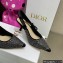 Dior Heel 6.5cm J'Adior Slingback Pumps in Cotton Embroidery with Thread and Strass Black 2022