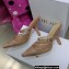 Dior Heel 9.5cm Cotton Embroidery with Thread and Strass Capture Mules Nude Pink 2022