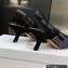 Dior Heel 6.5cm J'Adior Slingback Pumps in Cotton Embroidery with Thread and Strass Black 2022