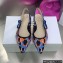 Dior J'Adior Slingback Ballerina Flats in Blue Multicolor Mizza Cotton Embroidery 2022