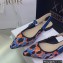 Dior J'Adior Slingback Ballerina Flats in Blue Multicolor Mizza Cotton Embroidery 2022