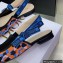 Dior J'Adior Slingback Ballerina Flats in Blue Multicolor Mizza Cotton Embroidery 2022