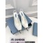 Prada Heel 7.5cm Brushed Leather Metal Toecap Slingback Pumps White 2022
