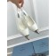 Prada Heel 7.5cm Brushed Leather Metal Toecap Slingback Pumps White 2022