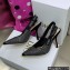 Dior Heel 9.5cm J'Adior Slingback Pumps in Cotton Embroidery with Thread and Strass Black 2022