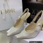 Dior Heel 9.5cm J'Adior Slingback Pumps in Cotton Embroidery with Thread and Strass Gold 2022