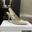 Dior Heel 9.5cm J'Adior Slingback Pumps in Cotton Embroidery with Thread and Strass Gold 2022