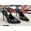 Dolce & Gabbana Heel 10.5cm Studs and Crystals leather Slingbacks Black 2022