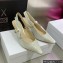 Dior Heel 6.5cm J'Adior Slingback Pumps in Cotton Embroidery with Thread and Strass Gold 2022