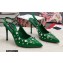 Dolce & Gabbana Heel 10.5cm Studs and Crystals leather Slingbacks Green 2022