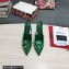 Dolce & Gabbana Heel 10.5cm Studs and Crystals leather Slingbacks Green 2022
