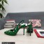 Dolce & Gabbana Heel 10.5cm Studs and Crystals leather Slingbacks Green 2022