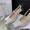 Dior Heel 6.5cm J'Adior Slingback Pumps in Cotton Embroidery with Thread and Strass Gold 2022