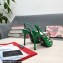 Dolce & Gabbana Heel 10.5cm Studs and Crystals leather Slingbacks Green 2022